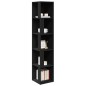 vidaXL Mueble de esquina madera contrachapada negro 33x33x164,5 cm