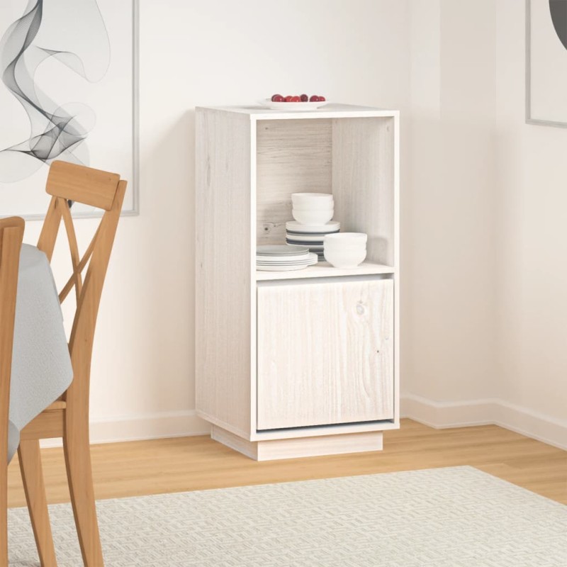 vidaXL Aparador de madera maciza de pino blanco 38x35x80 cm vidaXL Aparador de madera maciza de pino blanco 38x35x80 cm