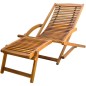 vidaXL Tumbona con reposapiés de madera maciza de acacia vidaXL Tumbona con reposapiés de madera maciza de acacia