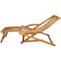 vidaXL Tumbona con reposapiés de madera maciza de acacia vidaXL Tumbona con reposapiés de madera maciza de acacia