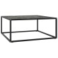 vidaXL Mesa de centro negra con vidrio de mármol negro 80x80x35 cm vidaXL Mesa de centro negra con vidrio de mármol negro 80x80x35 cm