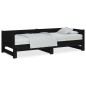 vidaXL Sofá cama extraíble madera maciza de pino negro 2x(90x190) cm