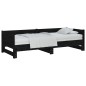 vidaXL Sofá cama extraíble madera maciza de pino negro 2x(90x190) cm