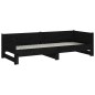 vidaXL Sofá cama extraíble madera maciza de pino negro 2x(90x190) cm