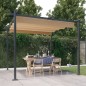 vidaXL Cenador de jardín con techo retráctil gris taupe 3x3 m vidaXL Cenador de jardín con techo retráctil gris taupe 3x3 m