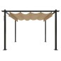 vidaXL Cenador de jardín con techo retráctil gris taupe 3x3 m vidaXL Cenador de jardín con techo retráctil gris taupe 3x3 m