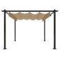vidaXL Cenador de jardín con techo retráctil gris taupe 3x3 m vidaXL Cenador de jardín con techo retráctil gris taupe 3x3 m