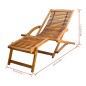 vidaXL Tumbona con reposapiés de madera maciza de acacia vidaXL Tumbona con reposapiés de madera maciza de acacia