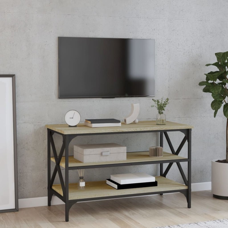vidaXL Mueble para TV madera contrachapada roble Sonoma 80x40x50 cm