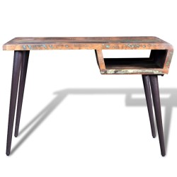 vidaXL Escritorio de madera reciclada con patas de hierro