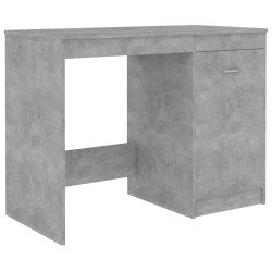 vidaXL Escritorio de madera contrachapada gris hormigón 100x50x76 cm