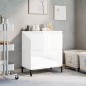 vidaXL Aparador de madera contrachapada blanco brillante 60x35x70 cm vidaXL Aparador de madera contrachapada blanco brillante 60x35x70 cm