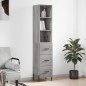 vidaXL Aparador alto madera contrachapada gris Sonoma 34,5x34x180 cm vidaXL Aparador alto madera contrachapada gris Sonoma 34,5x34x180 cm