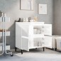 vidaXL Aparador de madera contrachapada blanco brillante 60x35x70 cm vidaXL Aparador de madera contrachapada blanco brillante 60x35x70 cm