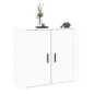 vidaXL Aparador de madera contrachapada blanco 80x33x70 cm vidaXL Aparador de madera contrachapada blanco 80x33x70 cm