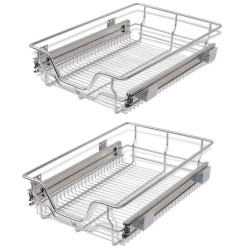 vidaXL Bandejas de alambre extraíbles 2 uds plateado 400 mm