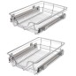 vidaXL Bandejas de alambre extraíbles 2 uds plateado 400 mm