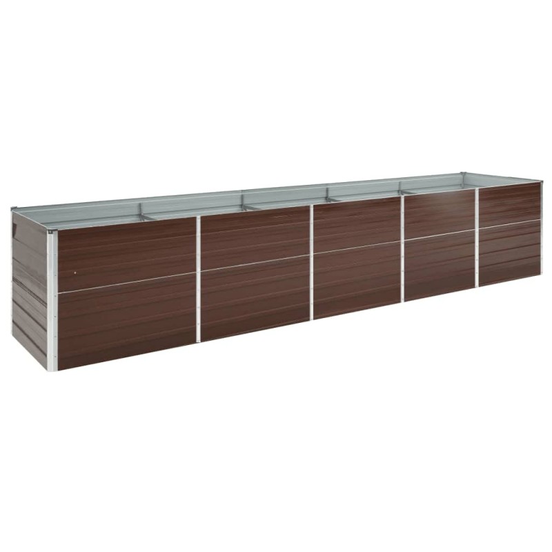 vidaXL Arriate de jardín de acero galvanizado marrón 400x80x77 cm vidaXL Arriate de jardín de acero galvanizado marrón 400x80x77 cm