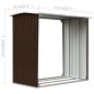 vidaXL Caseta jardín para leña acero galvanizado marrón 172x91x154 cm vidaXL Caseta jardín para leña acero galvanizado marrón 172x91x154 cm