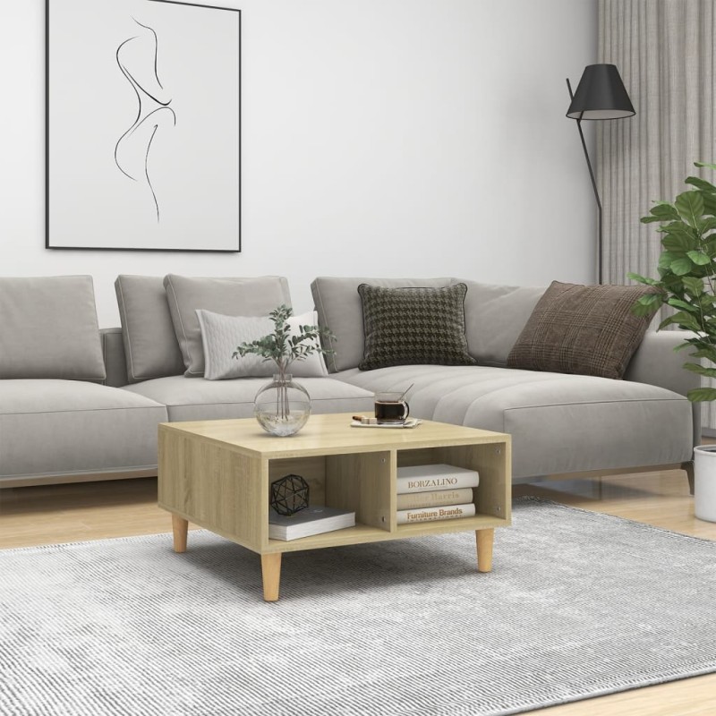 vidaXL Mesa de centro madera contrachapada roble Sonoma 60x60x30 cm vidaXL Mesa de centro madera contrachapada roble Sonoma 60x60x30 cm