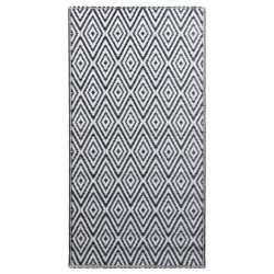 vidaXL Alfombra de exterior PP blanco y negro 120x180 cm