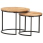 vidaXL Mesas apilables 2 unidades madera maciza de acacia vidaXL Mesas apilables 2 unidades madera maciza de acacia
