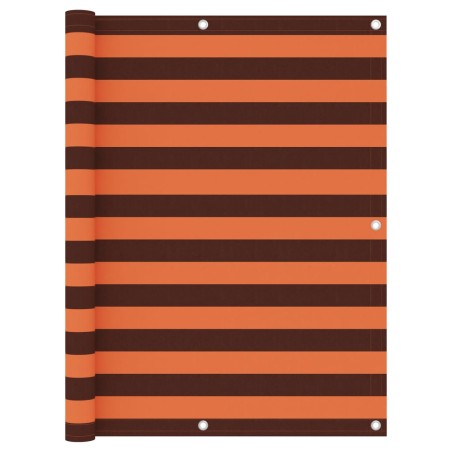 vidaXL Toldo para balcón tela oxford naranja y marrón 120x400 cm