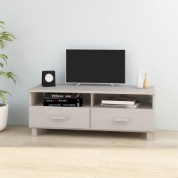 vidaXL Mueble de TV HAMAR madera maciza de pino blanco 106x40x40 cm