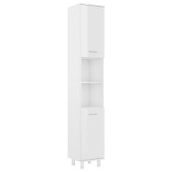 vidaXL Armario de baño madera contrachapada blanco brillo 30x30x179 cm
