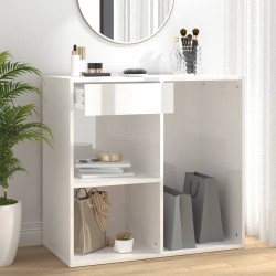 vidaXL Armario de maquillaje madera blanco brillante 80x40x75 cm