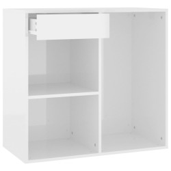 vidaXL Armario de maquillaje madera blanco brillante 80x40x75 cm