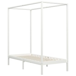 vidaXL Estructura cama con dosel madera maciza pino blanco 90x200 cm