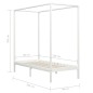 vidaXL Estructura cama con dosel madera maciza pino blanco 90x200 cm