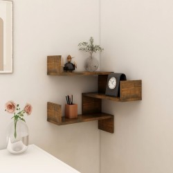 vidaXL Estantería de esquina de pared roble ahumado 40x40x50 cm