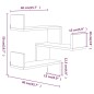 vidaXL Estantería de esquina de pared roble ahumado 40x40x50 cm vidaXL Estantería de esquina de pared roble ahumado 40x40x50 cm