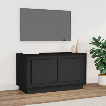 vidaXL Mueble para TV madera contrachapada negro 80x35x45 cm