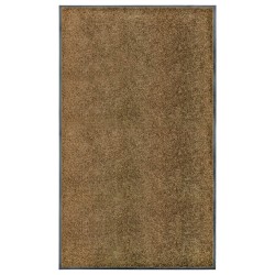 vidaXL Felpudo lavable marrón 90x150 cm