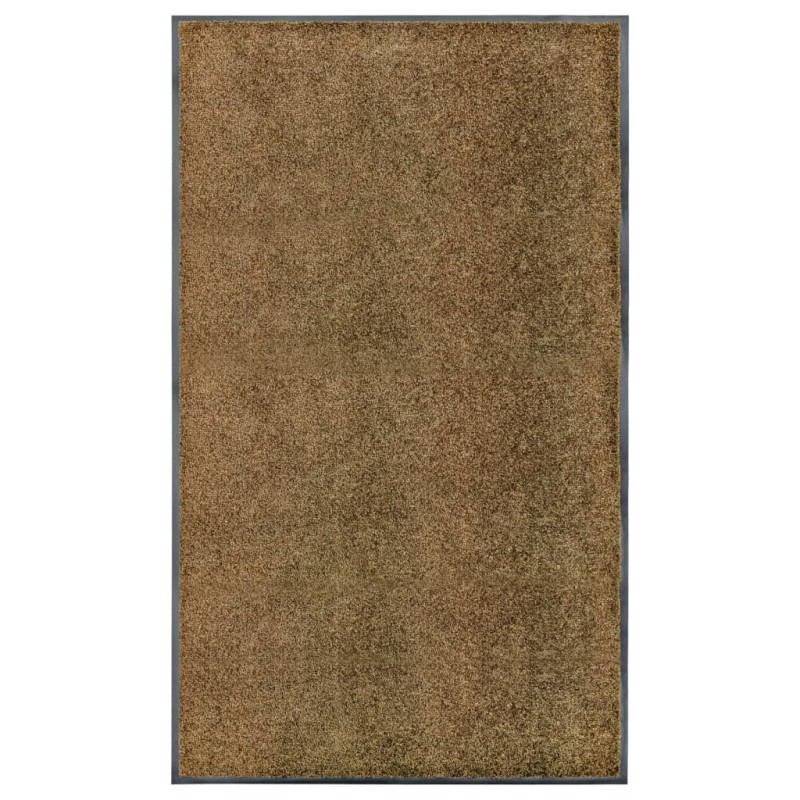 vidaXL Felpudo lavable marrón 90x150 cm vidaXL Felpudo lavable marrón 90x150 cm
