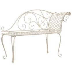 vidaXL Banco tumbona de jardín 128 cm acero antiguo metal