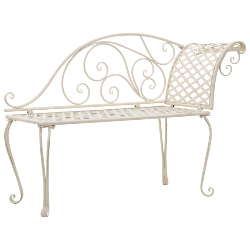 vidaXL Banco tumbona de jardín 128 cm acero antiguo metal