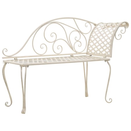 vidaXL Banco tumbona de jardín 128 cm acero antiguo metal