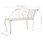 vidaXL Banco tumbona de jardín 128 cm acero antiguo metal