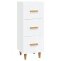 vidaXL Aparador de madera contrachapada blanco brillante 34,5x34x90 cm vidaXL Aparador de madera contrachapada blanco brillante 34,5x34x90 cm