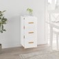 vidaXL Aparador de madera contrachapada blanco brillante 34,5x34x90 cm vidaXL Aparador de madera contrachapada blanco brillante 34,5x34x90 cm