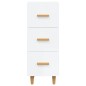 vidaXL Aparador de madera contrachapada blanco brillante 34,5x34x90 cm vidaXL Aparador de madera contrachapada blanco brillante 34,5x34x90 cm