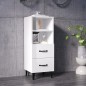 vidaXL Aparador de madera contrachapada blanco brillante 34,5x34x90 cm vidaXL Aparador de madera contrachapada blanco brillante 34,5x34x90 cm