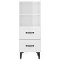 vidaXL Aparador de madera contrachapada blanco brillante 34,5x34x90 cm vidaXL Aparador de madera contrachapada blanco brillante 34,5x34x90 cm
