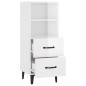 vidaXL Aparador de madera contrachapada blanco brillante 34,5x34x90 cm vidaXL Aparador de madera contrachapada blanco brillante 34,5x34x90 cm