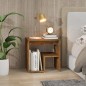vidaXL Mesita de noche madera contrachapada roble ahumado 40x30x40 cm vidaXL Mesita de noche madera contrachapada roble ahumado 40x30x40 cm