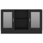 vidaXL Vitrina de madera contrachapada negro 120x30,5x70 cm